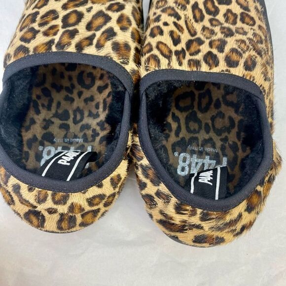 Anthropologie P448 Laby Slippers Brown Animal Print Motif Size 39 or 8.5 - Picture 9 of 11